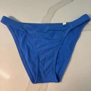 Bright Blue Ribbed Bikini Bottom